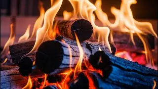 Warm Fireplace for Cold Nights 🔥❄️ Cozy Fireplace Close-Up | Warm Glowing Logs for Living Room TV
