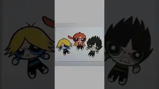 Rowdyruff Boys timelapse drawing #drawing #powerpuffgirls #shorts