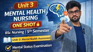 Unit - 3 Mental Health Assessment One shot Bscnursing 5th semester Mental Health Nursing Psychiatric