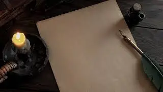 Vintage paper with a quill pen and an old candle burning ink No Watermark Free iStock Footage Video