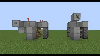 How to make simple 1x2 piston door in Minecraft (Levers and buttons)