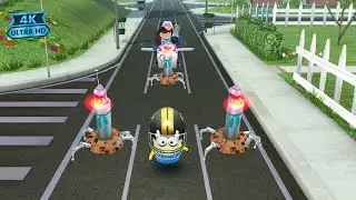 Minion Rush Meena Boss Fight with Golden Ticket Quarterback Minion -4K  Full Screen Gameplay
