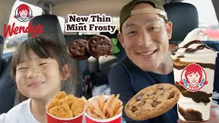 NEW Thin Mint Frosty at Wendy's - Car Mukbang