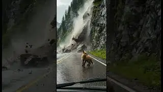 A FOX Heroic actions saved a car driver from danger.🦊#FoxRescue #CuteAnimals #AnimalRescue