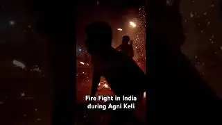 Fire fight in India's holy temple of Kateel during Agni Keli #fire #india