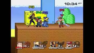 Super Smash Flash 2 v0.8b: Lloyd VS. Black Mage VS. Captain Falcon VS. Mario