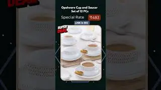 Set of 12 Opalware Cup and Saucer at Offer Price #cupandsaucer