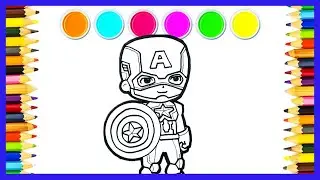 Glitter  Chibi CAPTAIN AMERICA How to Draw and Color ~ Pony Toy Art ~ ☆