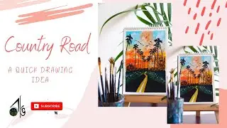 Country Roads Take Me Home | Quick Drawing Idea |  Satisfying | Art Idea | Rung Crafts #Shorts