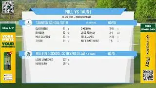Millfield School CC Meyers XI Jamboree Team v Taunton School 1st XI