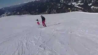 Yvonka Becvarova skiing at 3Zinnen, Italy