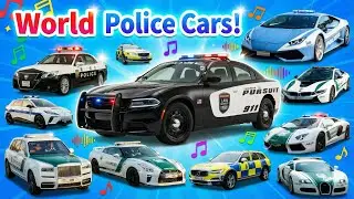World Police Cars! 🚓🌍 | Kids Song | Learn Working Vehicles