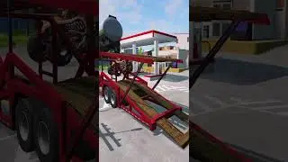 Flatbed Truck Mcqueen  - Transportation with Truck - Pothole vs Car | BeamNG.Drive #165