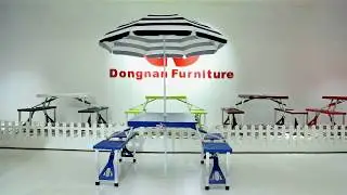 Outdoor Portable Folding Plastic Camp Suitcase Picnic Tables With 4 Seats
