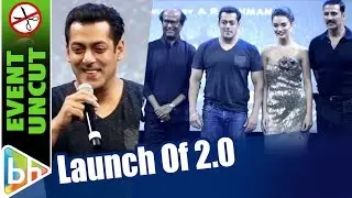 Rajinikanth | Akshay Kumar | Salman Khan At First Look Launch Of 2.0 | EVENT UNCUT