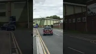INSANE K20 swapped Honda Jazz full send out of car meet! #burnout #insane #k20swapped #engineswap