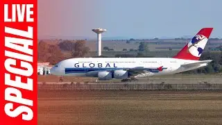 🔴 Airbus A380 Global Airlines LIVE at Beja Airport