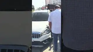 Live accident between 2 cars🚗in mysore outer ring road🥲#crash #car #damage #automobile #mysore #work
