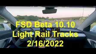 Tesla FSD 10.10 - Handling Light Rail Tracks