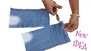 DiY Old Jeans Re Use Idea # Recycle IDEA from Waste Jeans # Transformation Idea From Waste Cloths