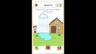 Brain Test All Star Daily Puzzle January 27 - he wants to get home without getting wet