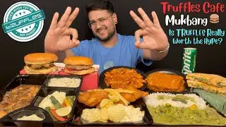 Fish N Chips, Butter Chicken Lasagna, Lamb Burger, Pesto Fried Fish Burger || Truffle's Cafe Mukbang