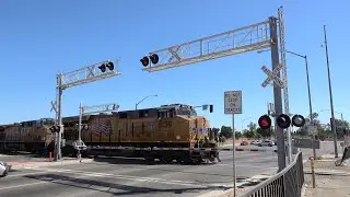 UP 8139 Intermodal Stack Train North, W. Herndon Ave. Railroad Crossing, Fresno CA