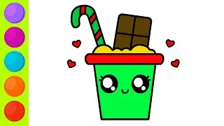 How to Draw a Cute Chocolate Drink - Easy Step-by-Step