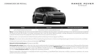 Comunicado Recall | Range Rover Evoque
