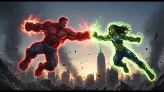 Red Hulk vs She-Hulk: A City-Shattering Battle for Survival