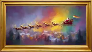 Santa&rsquo;s Pride Flag Flight | Christmas Frame TV Art 4K | 2 Hour Holiday Screensaver Background
