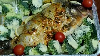 Baked Turkish fish with Indian spices/ Turkish carp / Sezan 
