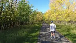 Virtual running at Fort Richmond - Sentier Cloutier Trail Winnipeg Manitoba, 11km tempo run 20210921
