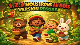 🌴 1, 2, 3 nous irons au bois &ndash; VERSION REGGAE 🌲🥁 Comptine cool & tropicale | #reggae