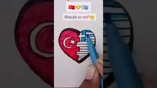 Greece,Turkey Drawing|Turkey🇹🇷, Greece🇬🇷 Flags Drawing|mix emoji Shorts #art #drawing #Shorts #flag