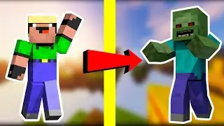НУБ ИГРАЕТ В БЕДВАРС НО ЗА ЗОМБИ В МАЙНКРАФТ ЗОМБАК ПОКУСАЛ ИГРОКОВ MINECRAFT Мультик