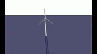 Animation of the NREL5 MW RWT on the OC3 Spar Buoy | HAWC2