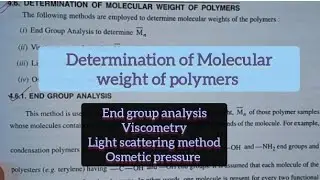 Determination of Molecular weight of polymers || Polymer chemistry