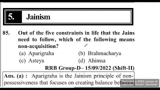 RRB-4\JAINISM\Analysis of question papers of various previous exams of RRB\ HISTORY