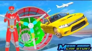 MEGA RAMP CAR STUNT || Power rangers - Truk Monster || walkthrough || Android, ios