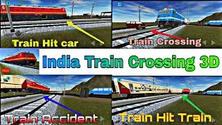 Most Watch Best Play ▶ video Indian Train Crossing 3D 🔥 Train Accident 😨#indiantrainsimulator #train