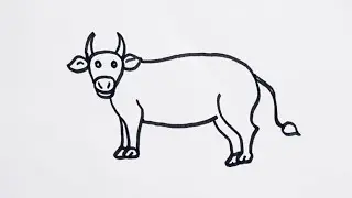 how to draw a cow easy // cow drawing step by step / cow drawing for kids @ananthikidsdrawing7571