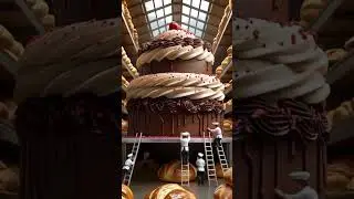 Giant Cake adventure#amazing#3d animated#viralshort#trendingvideo#fun#tinyworkers#giantcake#wow