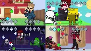 [QUAD MASHUP] FNF Chaos but Every Turn a Different Character Sings