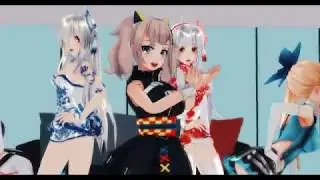 [MMD] Kimagure Mercy Eng.ver  (Kaguya Luna+KizunaAi+Mirai Akari+Haku x2) DL