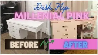 Mid-Century Desk DIY Flip (How I Paint Laminate Furniture) *Millennial Pink!*