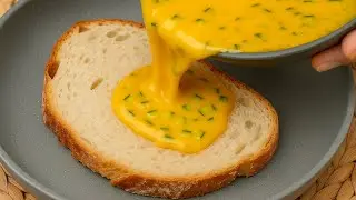 Pour Eggs Over Bread. Quick and Delicious! A Breakfast That Melts in Your Mouth