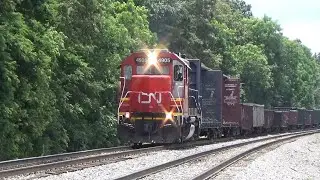 GTW GP38-2 4905 w/ Flashing Ditchlights Leads CN Local L51371-13 on 7/13/21