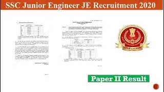 SSC Junior Engineer JE Recruitment 2020 Paper II Results 2022