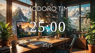 25/5 Pomodoro Technique🗻 Jazz music + Frequency for Relaxing, Studying and Working 🗻